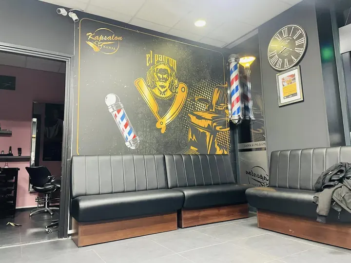 Muurprint in een barbershop